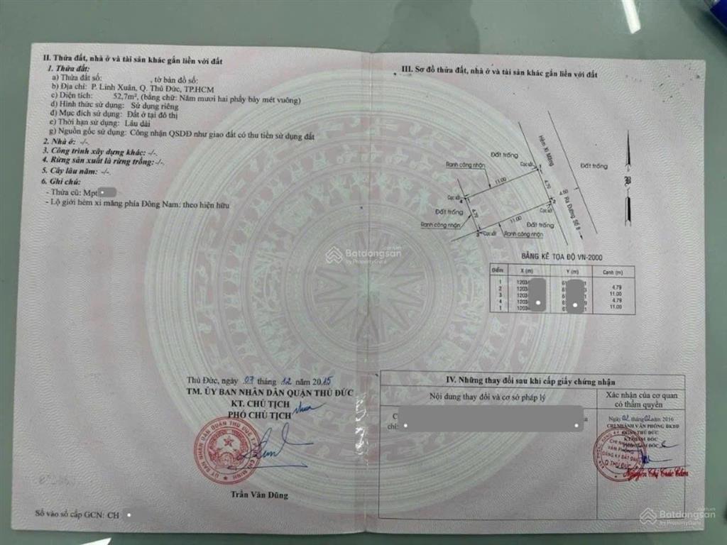 Bán đất linh xuân thủ đức ngang 4,79m, gần đường số 8 linh xuân. giá 3,59 tỷ thương lượng.