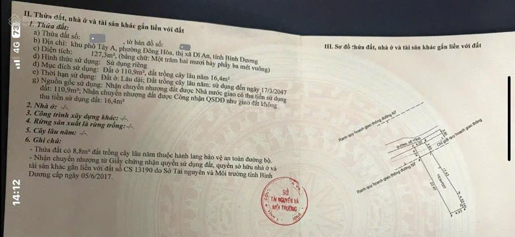 Bán nhà gần go (bigc) dĩ an 800m tp.dĩ an. dt 127,3m2 có 3pn, giá 5,49 tỷ thương lượng (giá rẻ ạ).