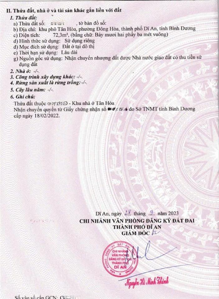 Bán nhà gần go dĩ an ngang 7,6m có 4pn, cách go dĩ an chỉ 500m, đường ô tô tận nơi, giá 4,69 tỷ tl