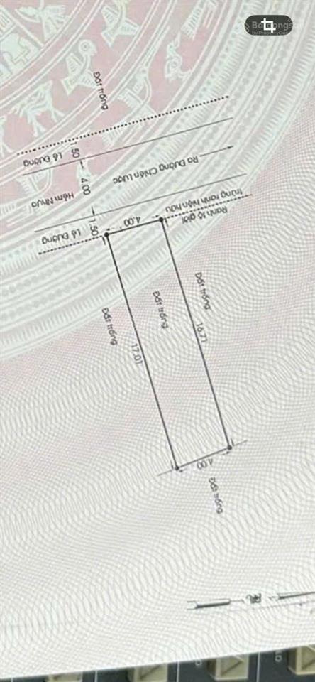 4x17m, cn 68m2 đất ở, hẻm 6m đường chiến lược, giáp tân hòa đông