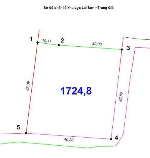 GIÁ CHƯA ĐẾN 2 TR TRÊN M2- ĐỊA CHỈ TẠI LAI SƠN TRUNG GIÃ -DIỆN TÍCH 1724 M KHUÔN THỬA ĐẸP