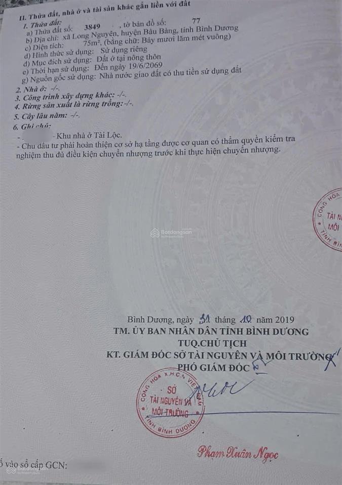 Đất nền dự án tài lộc, long nguyên, bàu bàng, bình dương.