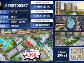 Bán cc the beverly solari, 4,392 tỷ, 69 m2, view sông, suất ngoại giao
