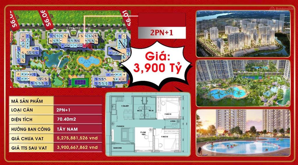 Bán cc 2pn + 2wc tại the origami, 3,9 tỷ, 69m2, q9, hcm  hot! uy tín