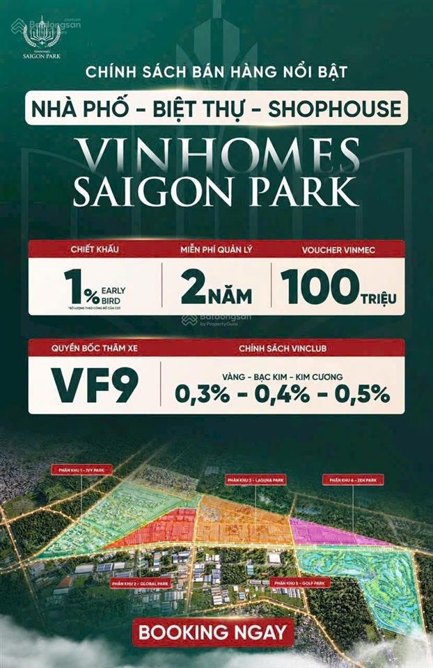 Nhận booking đợt 1 liền kề 60m2 vinhomes saigon park kết nối tuyến metro số 2