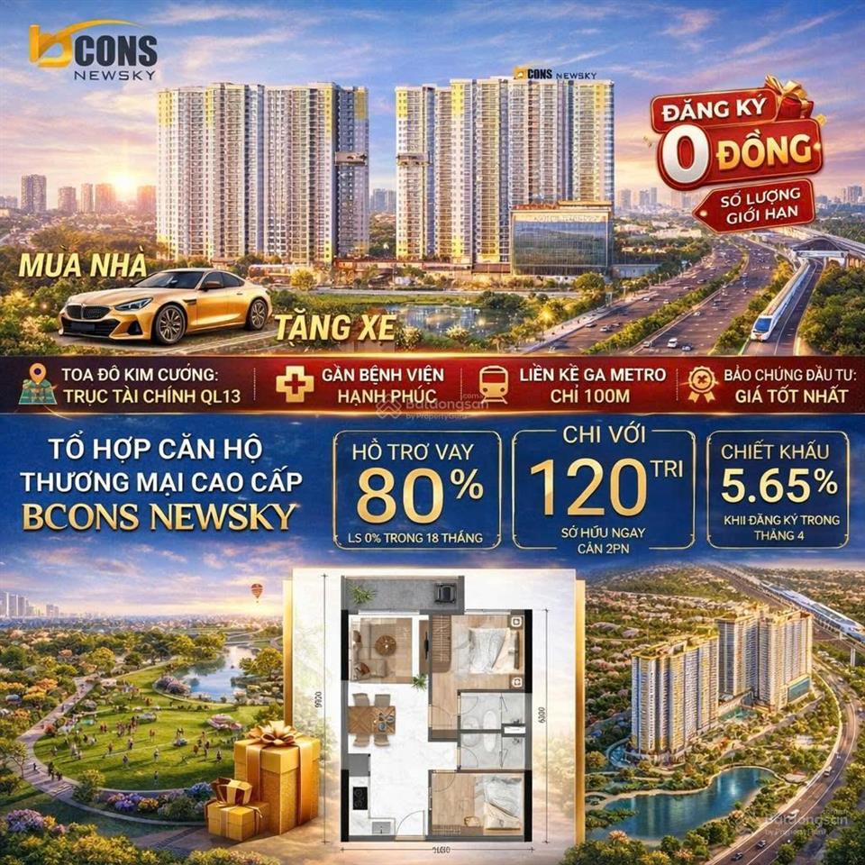 Chung cư trả góp lái thiêu, thuận an, gần metro, căn 2pn giá tham khảo tốt trong khu vực