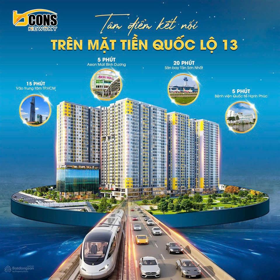 Căn 2pn chỉ 2ty560 giá cạnh tranh nhất lái thiêu, thuận an, mặt tiền quốc lộ 13 cách metro chỉ 100m