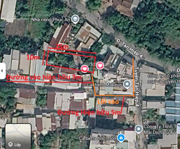 Cần bán đất tại tân hiệp 4 hóc môn rộng 10m dài 23m