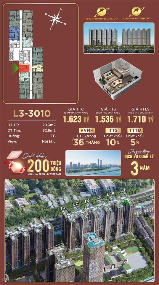 Studio giá hời thị trường tại sunshine legend city