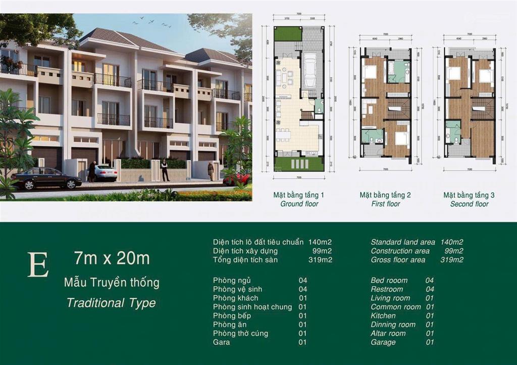 Bán biệt thự khu k ciputra 140m2 view công viên