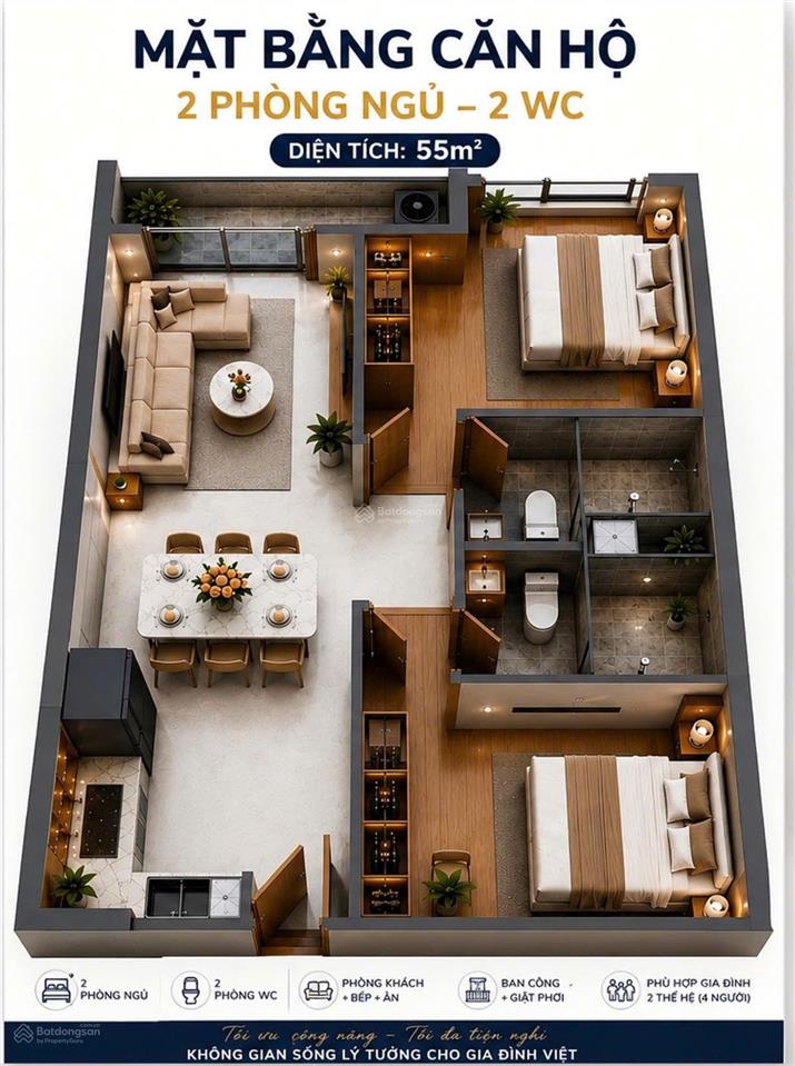 Chỉ 10% ký hợp đồng mua bán, thanh toán 2 đợt  sở hữu ngay căn hộ bcons center city