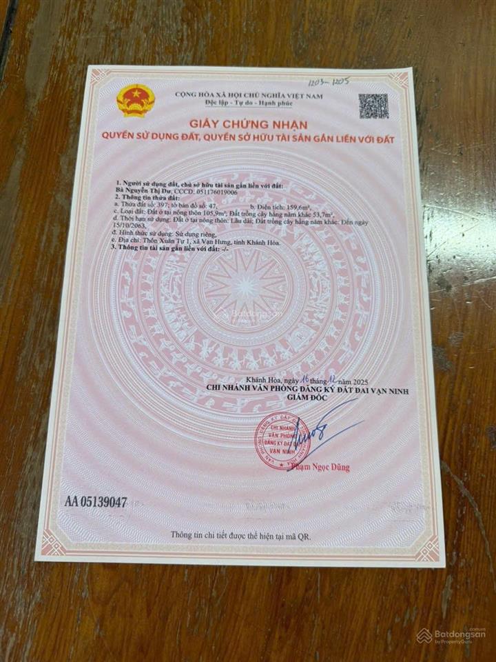 Bán đất đẹp tại xuân tự 1, tu bông khánh hoà, 13 triệu / m2, 159.6 m2, tiện ích đẳng cấp