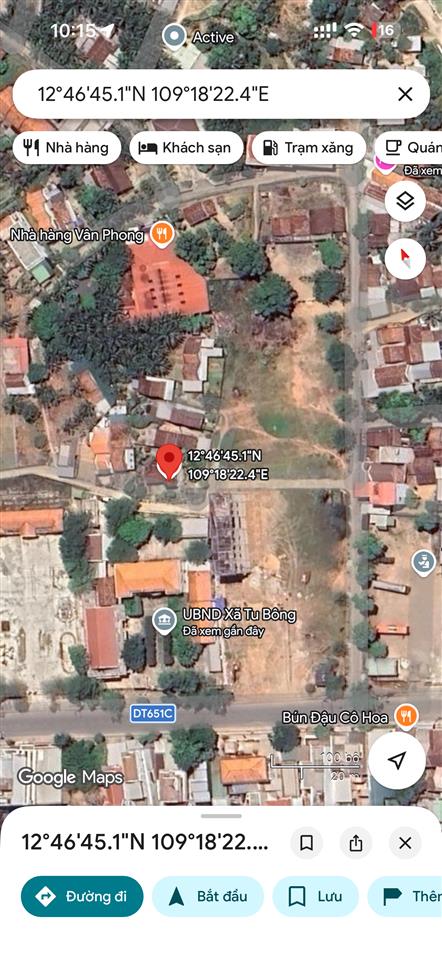 Bán đất sau uỷ ban xã tu bông giá 14,5 triệu/m thôn long hòa khánh hòa