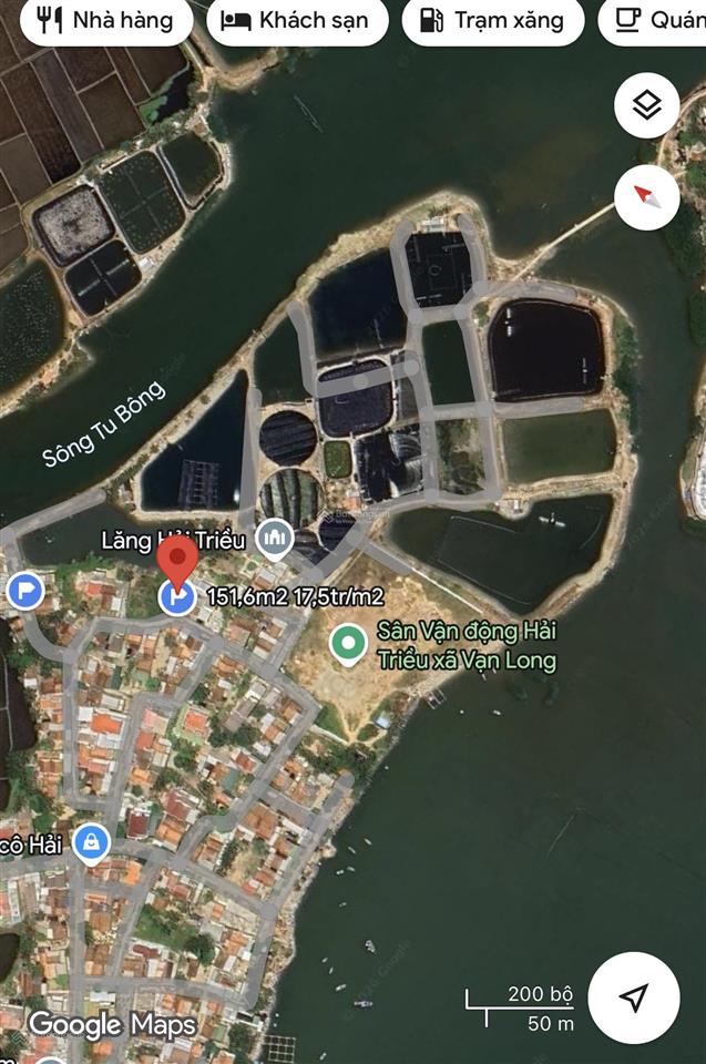 Đất bán tại đường 651, xã tu bông, khánh hòa, 17,5 triệu / m2, 152 m2, view đẹp cạnh sông tu bông