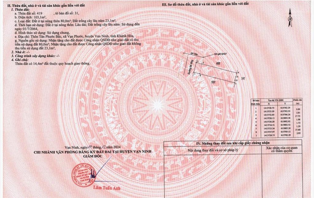 Bài bán đất nền tân phước bắc  vạn phước (tu bông, bắc vân phong) cơ hội đầu tư