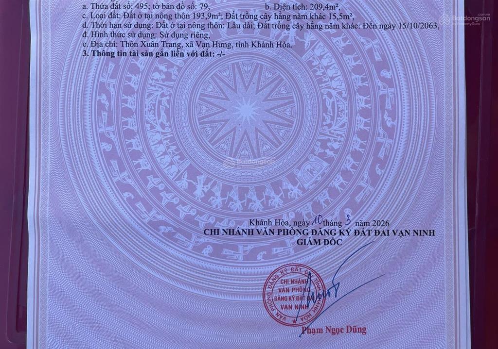 Bán đất thổ cư vạn hưng  vạn ninh (khánh hòa) giá chỉ 7tr một mét vuông