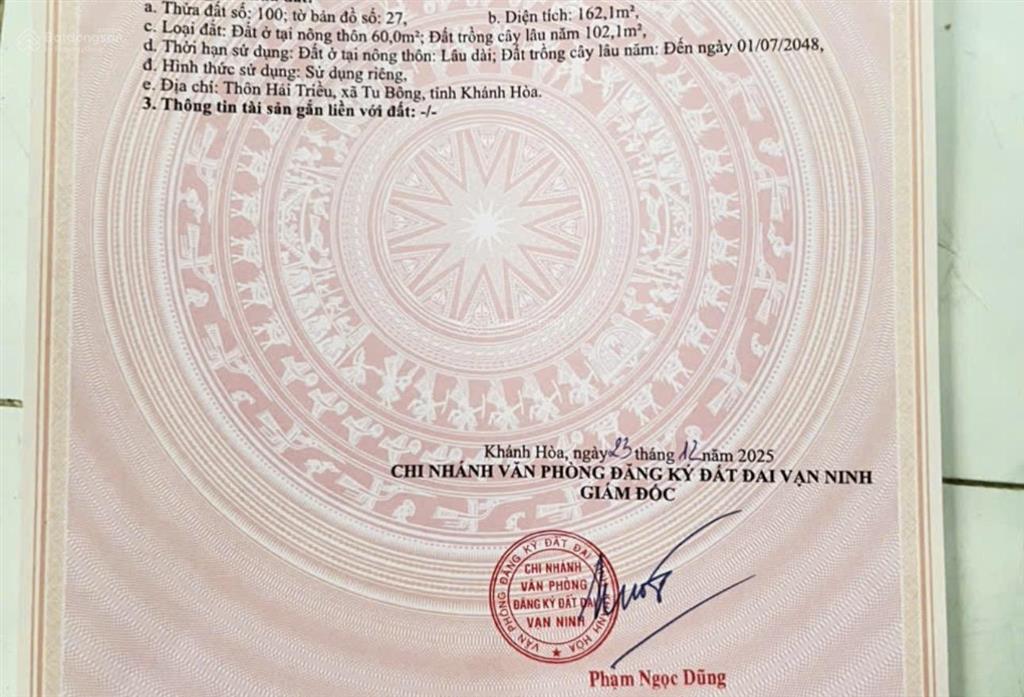 Bán đất tu bông vạn ninh, khánh hòa | giá 18tr/m2 sổ hồng sang tên ngay