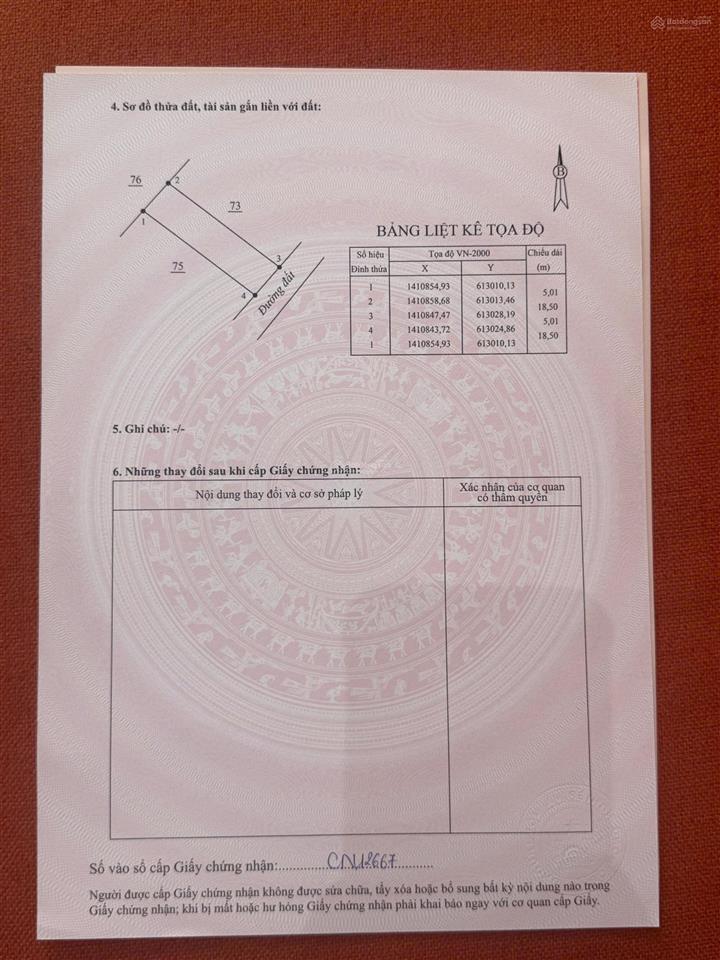 Bán lô đất thổ cư phong thủy đẹp tại tu bông  vạn ninh (kkt bắc vân phong)