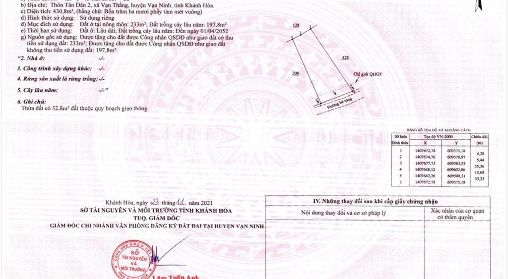 Bán lô đất đẹp tân dân 2  vạn thắng  giá chỉ 15 triệu/m2 vị trí thôn tân dân 2