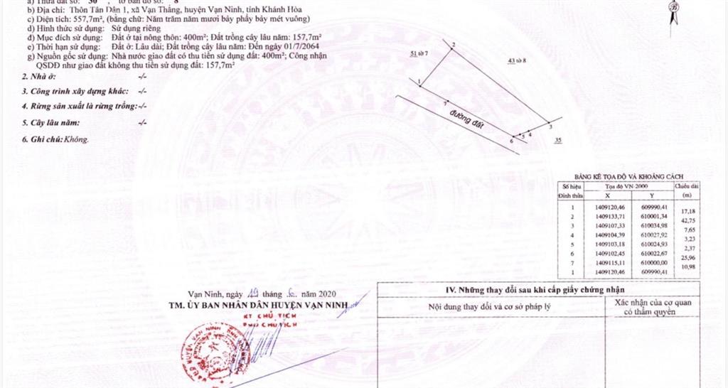 Bán đất tại thôn tân dân 1, quốc lộ 1a, 12,2 triệu / m2, 557.7m2
