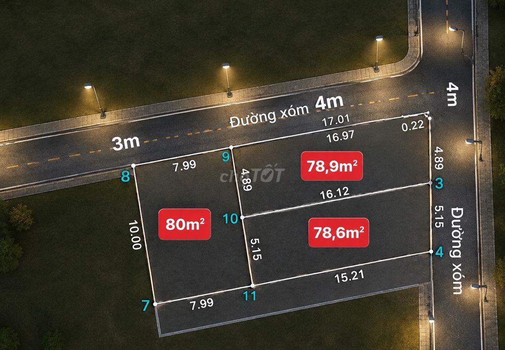 Hàng F0 cắt bán 3 lô giá hơn 1 - 2 tỷ full thổ cư 81m