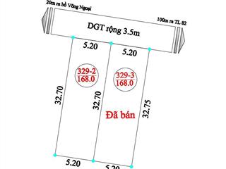 Bán đất tại hồ võng ngoại, võng xuyên, phúc thọ, 135,5 m2.