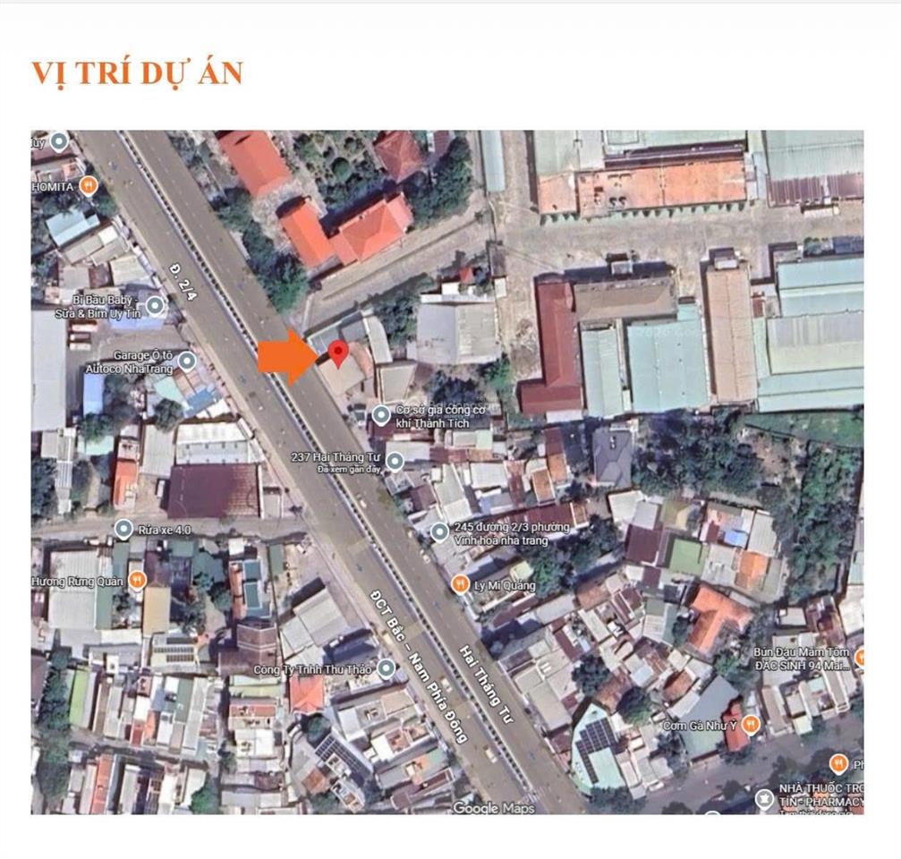 Bán đất 2 mặt tiền 2/4 vĩnh hòa, nha trang diện tích 965,3m đất ở đô thị 100%