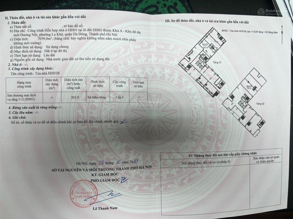 Bán shophouse chân đế chung cư tòa anland 1, nam cường. vị trí đẹp. sổ đỏ lâu dài. 0914 102 ***