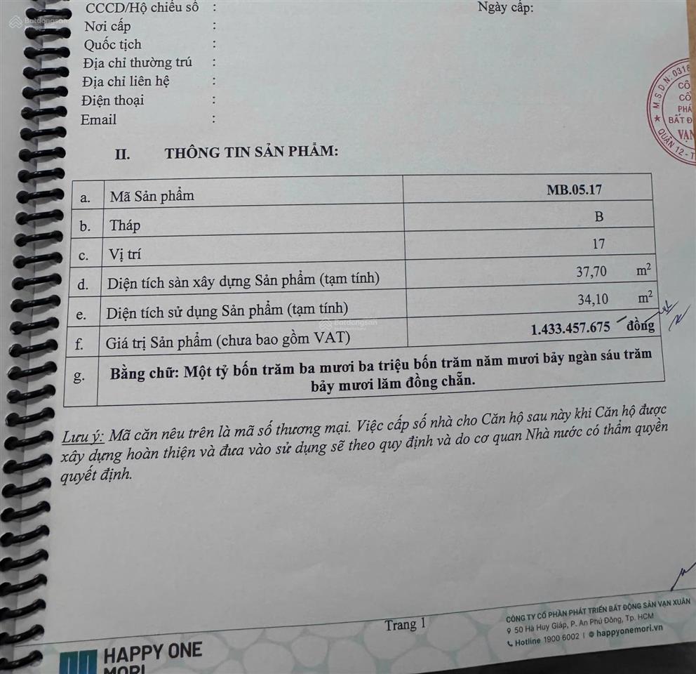 Chính chủ bán căn ot 38m2 1,5 tỷ full 102% ban công đông nam view trực diện công viên giá tốt