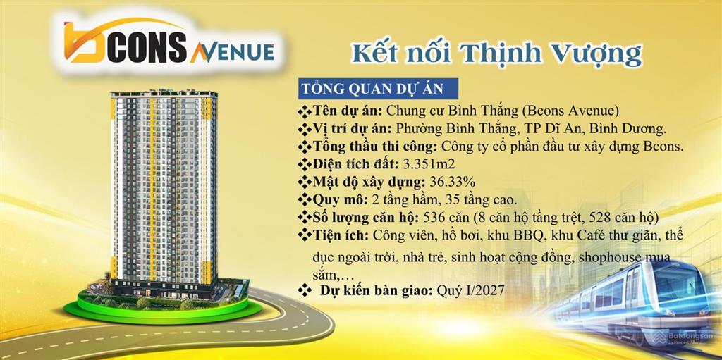 Suất nội bộ căn 1pn+ bcons avenue cạnh metro suối tiên / có sẵn hợp đồng thuê lại từ cđt 192 triệu