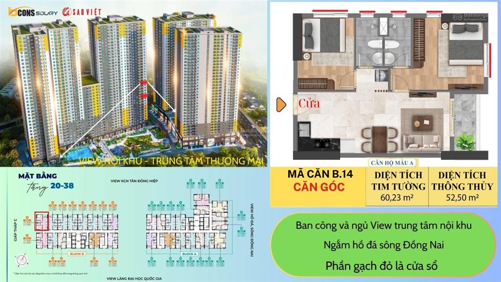 Giỏ hàng căn góc tầng đẹp  giá tốt / bcons solary cạnh metro vành đai 3.
