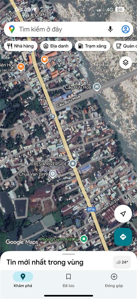 Bán đất mặt tiền đường bùi hữu nghĩa (sổ riêng 751m2) ngay cầu bửu hoà, đối diện cầu là aeon