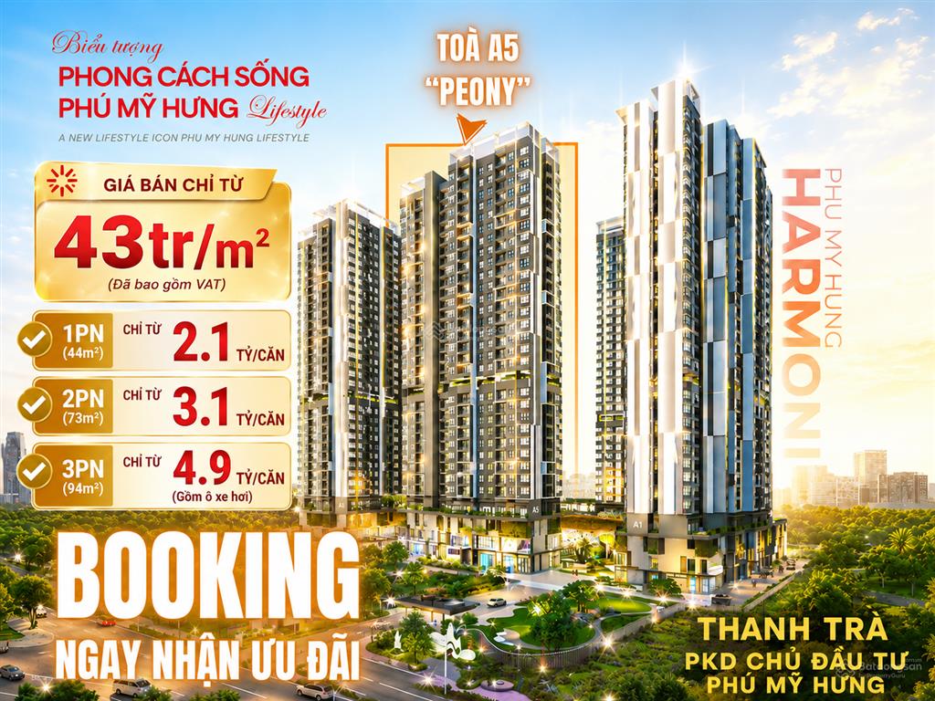 The harmonie phú mỹ hưng dòng căn hộ được săn đón nhất bình dương  giá 3tỷ1, thanh toán 20%