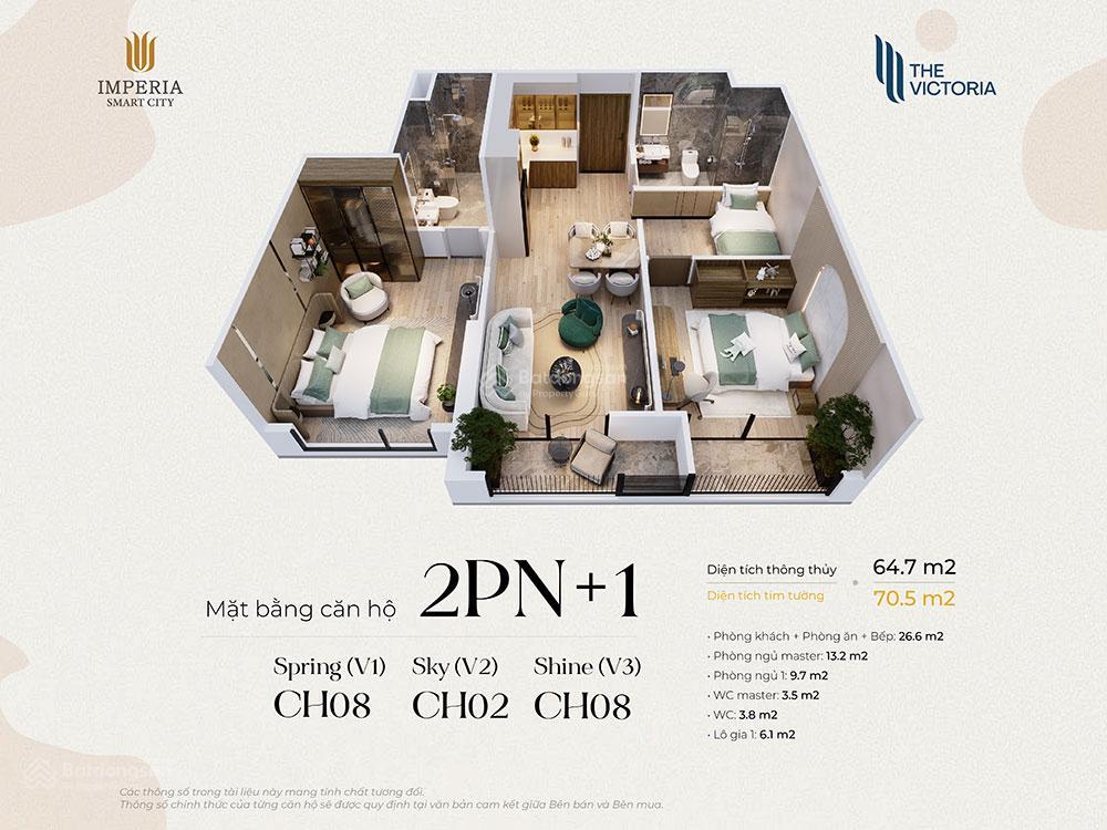 Chính chủ bán căn v1  1pn+ 48m2 tầng chung cắt lỗ 700 triệu