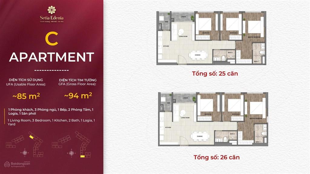 Hàng hiếm bán 3 pn setia edenia tầng đẹp view hồ bơi. thiết kế độc tôn mặt tiền 13,9m . ck 12,5%