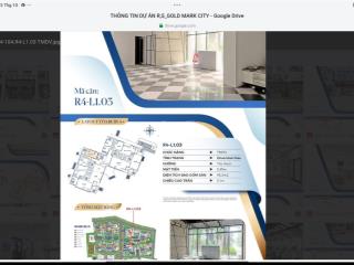 1 lô sổ đỏ lâu dài sàn khối đế tmdv 105m2 giá 5tỷ86 tại goldmark city.  0936 253 *** xem mb