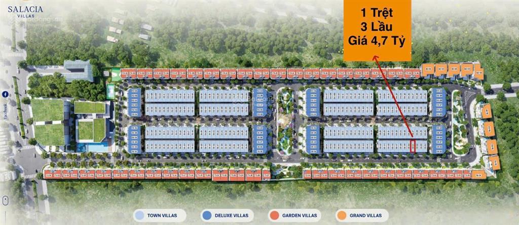 Căn nhà phố liền kề salacia villas giá 4,7 tỷ thanh toán giãn 48 tháng kèm bảng tính chi tiết.