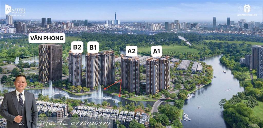 Cắt lỗ 1 tỷ  căn hộ 1pn masteri park place view công viên & nhạc nước giá chỉ 5,9 tỷ