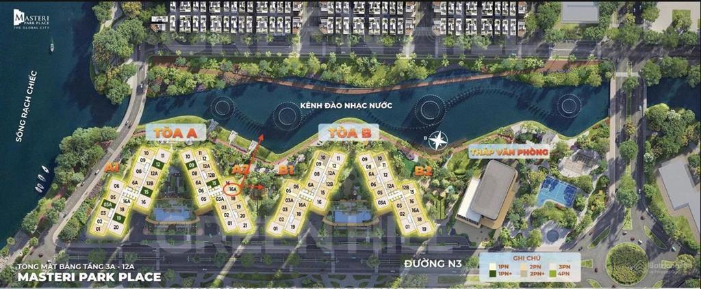Cắt lỗ 1 tỷ  căn hộ 1pn masteri park place view công viên & nhạc nước giá chỉ 5,9 tỷ