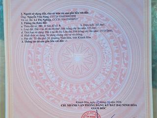Bán đất 367m2 1 sẹc đường minh mạng, p ninh hòa, khánh hòa