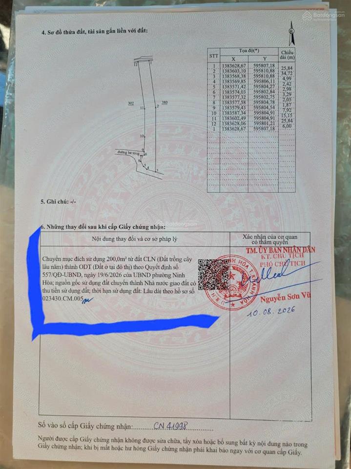 Bán đất 367m2 1 sẹc đường minh mạng, p ninh hòa, khánh hòa