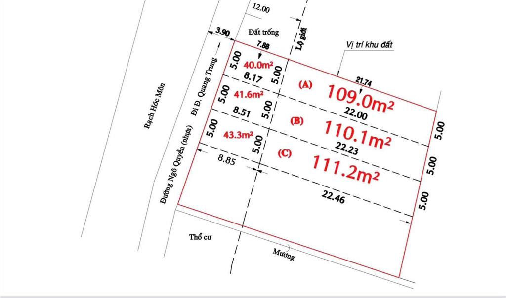 160m2 mt ngô quyền, thị trấn hóc môn. ngay trung tâm. giá chỉ 5,5 tỷ tl