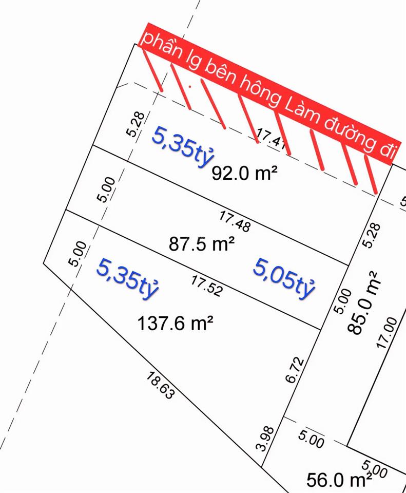 Lô mt tân hiệp 18. xã tân hiệp. hóc môn. cách lê lợi 200m. giá chỉ 5,35 tỷ