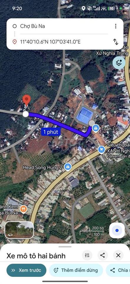 Bán nhà vườn cách chợ Bù Na 350m