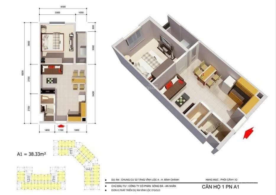 Bán căn hộ dgold vĩnh lộc a.dt 38m2 gồm 1pn1wc.tầng 12 block d1 view đẹp dự án.giá tổng 885trieu