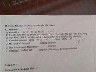 Đất 391m2 có nhà rất rộng dọn vô ở ngay.