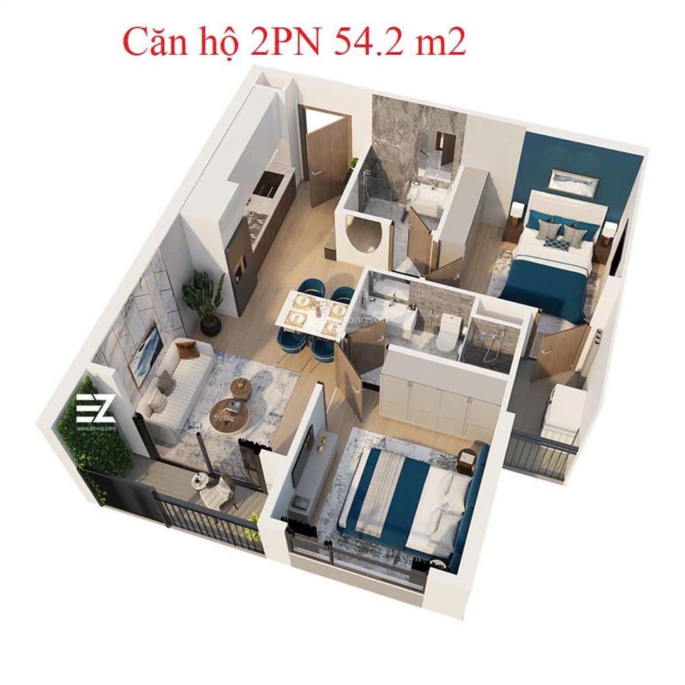 Bán căn 2 pn2wc toà ld3 view quảng trường ga metro 55m2 giá 3ty860 net, bàn giao cđt có smarthome