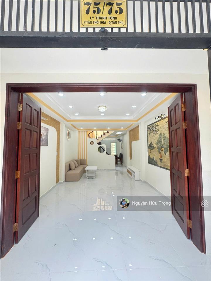 Bán nhà mới đẹp lý thánh tông  2 mặt hẻm xe hơi  tặng full nội thất 4x12m 2 tầng 6,38 tỷ còn tl