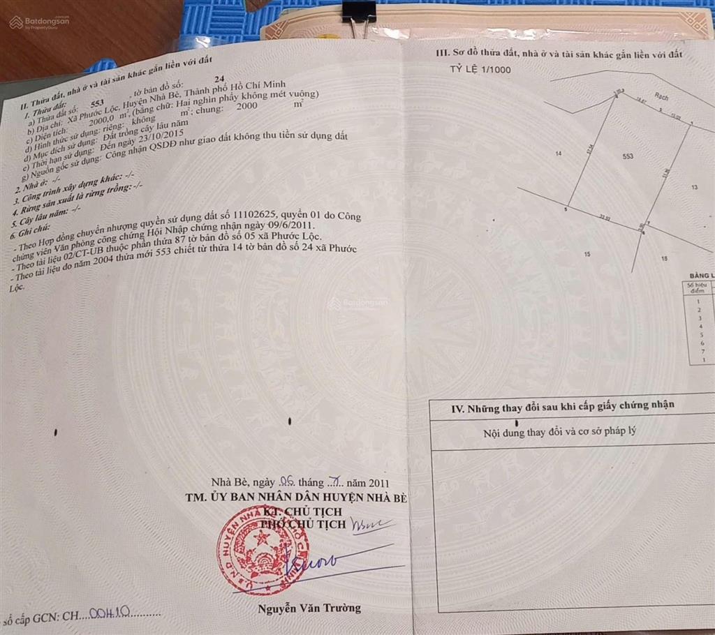 Bán đất cây lâu năm tại nguyễn văn ràng, 4 tỷ vnd, 2000m2, chính chủ