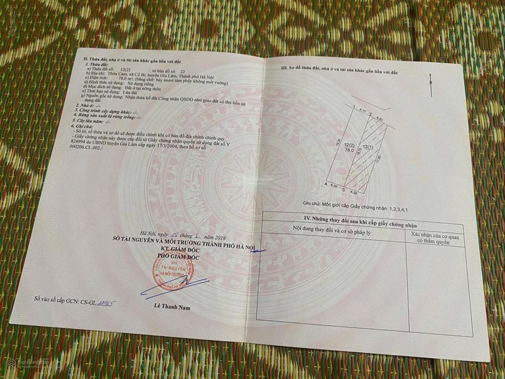 Bán đất trục chính 78m2 làng cam, cổ bi đường thông ô tô tránh nhau giá 130tr/m2,  0902 132 ***